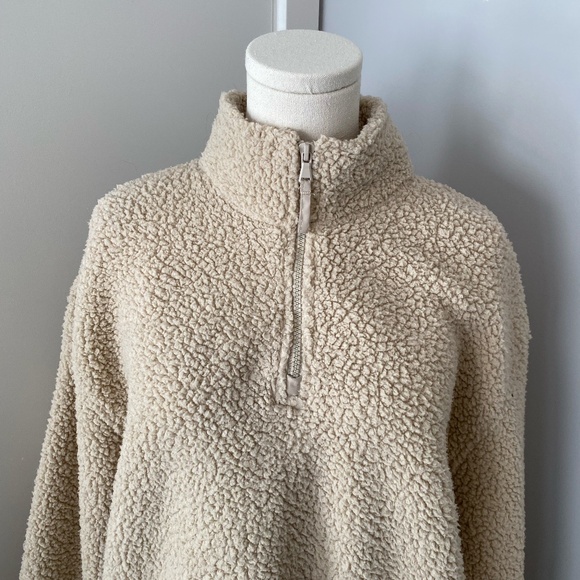 Old Navy Tan Sherpa Sweater - Picture 2 of 5